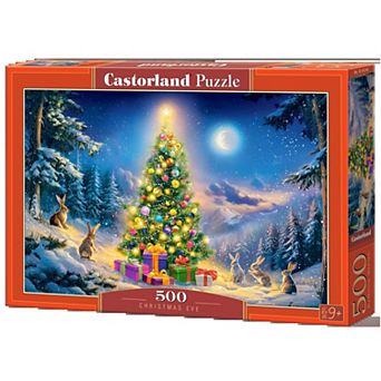CASTORLAND 500 pc Jigsaw Puzzles, Christmas Eve, Glowing Christmas Tree in Snow, Adult Puzzle