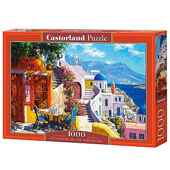 CASTORLAND 1000 pc Jigsaw Puzzles, Afternoon on the Aegean Sea, Santorini, Greece, Adult Puzzle