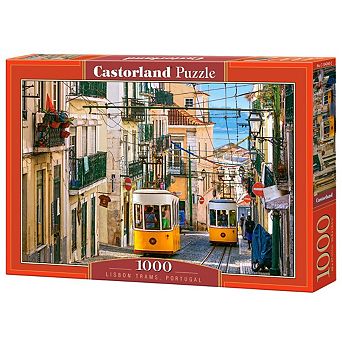 CASTORLAND 1000 pc Jigsaw Puzzles, Lisbon Trams, Portugal, European Puzzles, Adult Puzzle