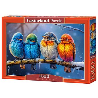 CASTORLAND 1500 pc Jigsaw Puzzles, Together Warmer, Animal Puzzle, Colorful Birds, Adult Puzzle