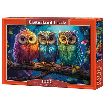 CASTORLAND 1000 pc Jigsaw Puzzles, Three Little Owls, Animal Puzzles, Colorful birds, Adult
