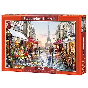 CASTORLAND 1500 pc Jigsaw Puzzles, Flower Shop, Street of Paris, France, Eiffel Tower, Adult