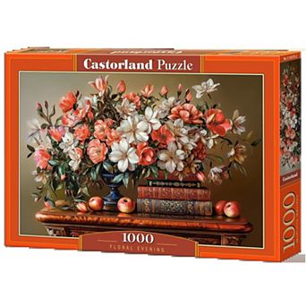 CASTORLAND 1000 pc Jigsaw Puzzles, Floral Evening, Floral Still Life, Vintage Library, Adult