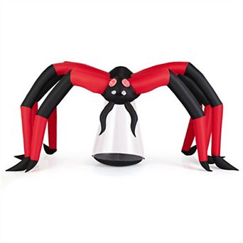 Merck Hearth 10 ft Inflatable Spider Halloween Decoration LED Light Outdoor Yard Decor