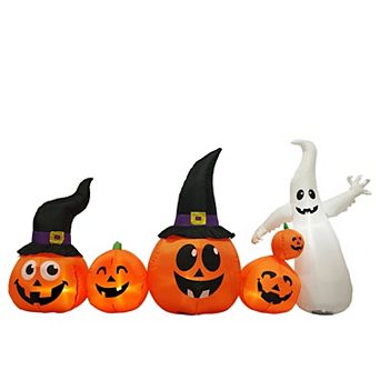 Merck Hearth 8 ft Inflatable Pumpkin Ghost Halloween Decoration Hat Outdoor Party Decor