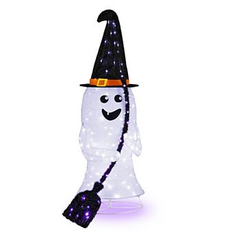 Merck Hearth 4 ft Lighted Pop Up Ghost Halloween Decoration Foldable Outdoor Yard Ornament