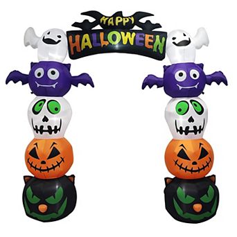 Merck Hearth 8.2ft Inflatable Pumpkin Archway Halloween Decoration Stacked Design Party Decor