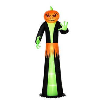 Merck Hearth 9 ft Inflatable Pumpkin Ghost Halloween Decoration Spooky Outdoor Holiday Decor