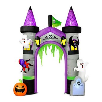 Merck Hearth Halloween Inflatable Archway Ghost Pumpkin Spider Bat LED Outdoor Decoration