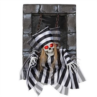 Merck Hearth 18" Halloween Chained Zombie Decoration Sound Activated Motion Hanging Decor