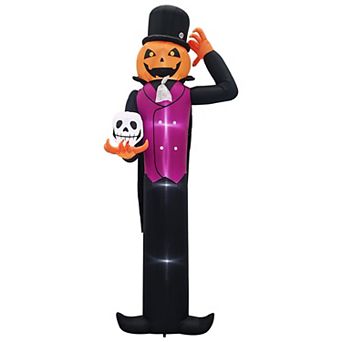 Merck Hearth 12 ft Inflatable Pumpkin Man Halloween Decoration LED Light Outdoor Yard Decor