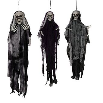 Merck Hearth 3 pc Hanging Skeleton Ghost Halloween Decorations Outdoor Indoor Decor