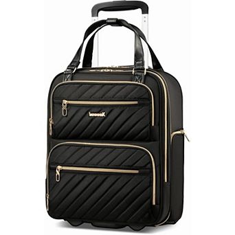 LUGGEX 16 Inch Underseat Carry On Luggage with Wheels,Softside Lightweight Suitcase UDK - LX-UX