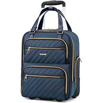 LUGGEX 16 Inch Underseat Carry On Luggage with Wheels,Softside Lightweight Suitcase UDK - LX-UX