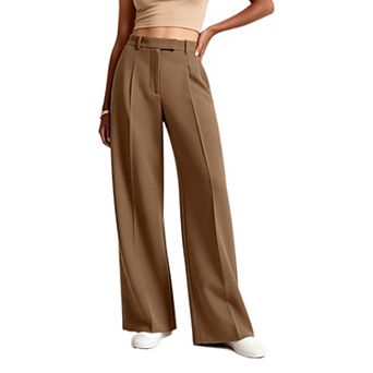 Women Wide Leg Work Dress Pants High Waisted Business Casual Palazzo Slacks with Pockets
