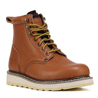 HANDPOINT Men's 6-Inch Soft Toe Brown Leather Work Boots