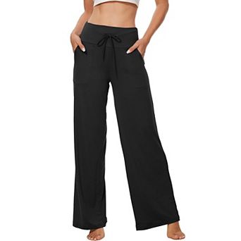 Women's High Waisted Pants Soft Stretchy Lounge Pants with Drawstring Waist Pant