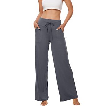 Women's High Waisted Pants Soft Stretchy Lounge Pants with Drawstring Waist Pant