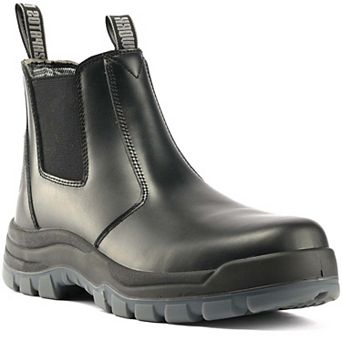 HANDPOINT Men's 6-Inch Soft Toe Waterproof Black Leather Work Boots