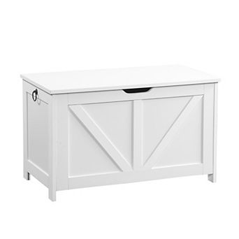 Particle Board Storage Chest Entryway Storage Bench Toy Box Organizer with 2 Hinges, Easy Assembly