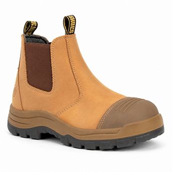 HANDPOINT Men's 6-Inch Composite Toe Wheat Slip-On Nubuck Leather Work Boots
