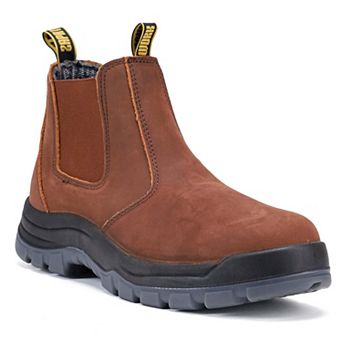 HANDPOINT Men's 6-Inch Soft Toe Brown Slip-On Leather Work Boots