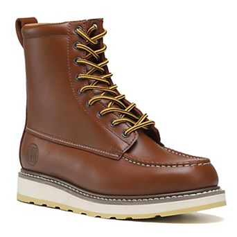 HANDPOINT Men's 8-Inch Slip-Resistant Brown Leather Work Boots