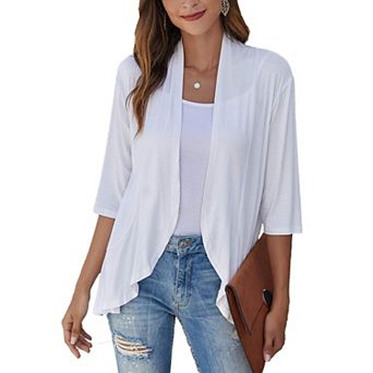 Women's Lightweight Cardigan Open Front Casual Cardigan with Pockets
