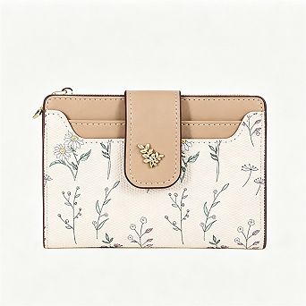 Short Floral Wallet for Women -Coin Purse Card Holder, Fresh Student Wallet, Elegant Ladies Purse