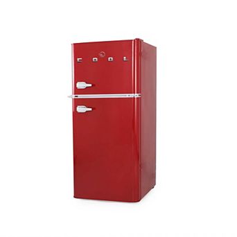 Commercial Cool 4.5 Cu Ft Two-Door Retro Refrigerator - Top Mount Mini Fridge with Freezer