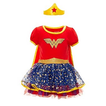 Warner Bros. Justice League Wonder Woman Costume Dress Cape and Headband Set