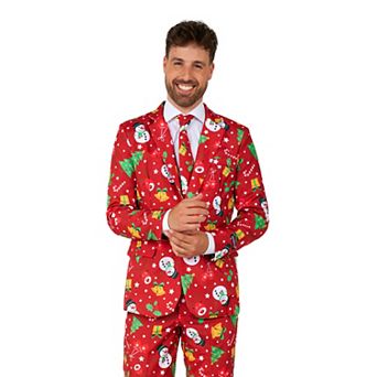 Men's Suitmeister 3 pc Christmas Blazer, Pants & Tie Set