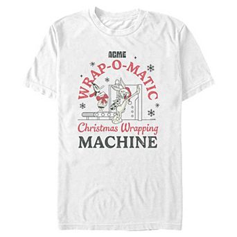Men's Looney Toons Bugs Bunny Christmas Wrapping Machine Graphic Tee