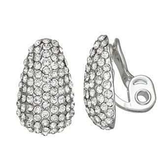 You're Invited Silver Tone Textured Clip-On Earrings