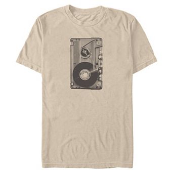 Men's Cassette Tape Record Player Mashup Graphic Tee