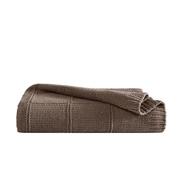 Brooklyn Loom Chenille Grid Knit Throw Blanket