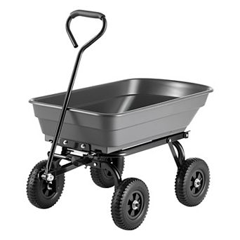 VEVOR Garden Dump Cart, 400 lbs Poly Dump Cart, Garden Carts Dumps Wagon