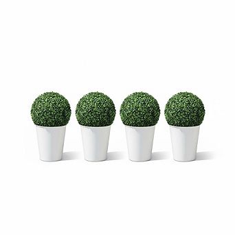 2 Pack, 16 in Boxwood Topiary Balls, 30, 40 LED, Remote, 8 Modes