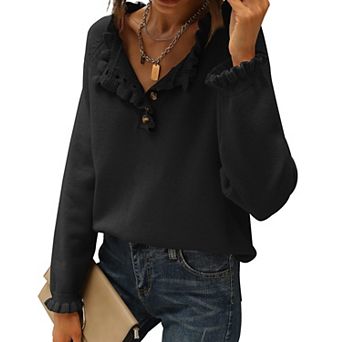 Women's Knit Casual Long-Sleeve Pullover Sweater