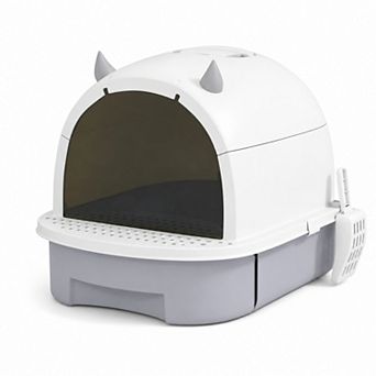 BAOURE Polypropylene Enclosed Easy Clean Covered Cat Litter Box For Small Kittens With Odor Control