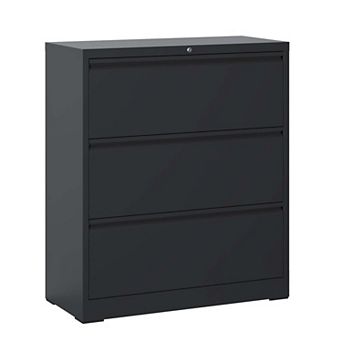 BAOURE Steel 3 Drawer Lateral File Cabinet with Lock Anti Tip for Home Office Use