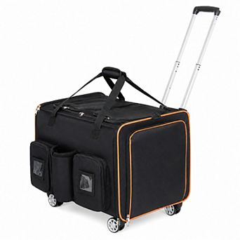 BAOURE Oxford Steel Expandable Rolling Two in One Pet Carrier for Cats and Small Dogs