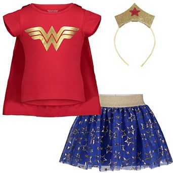 DC Comics Justice League Wonder Woman Cosplay Tee and Tutu Skirt Set