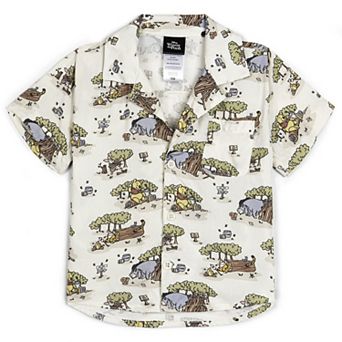 Disney's Winnie the Pooh Short Sleeve Button Down Shirt