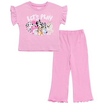Bluey T-Shirt and Ribbed Flare Pants Set