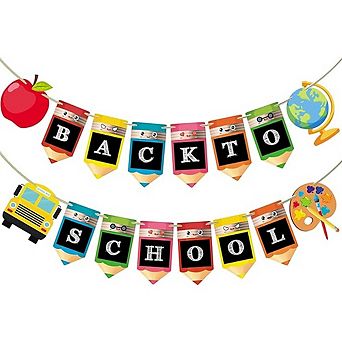 Back to School Banner, Pencil Classroom Party Decor Set