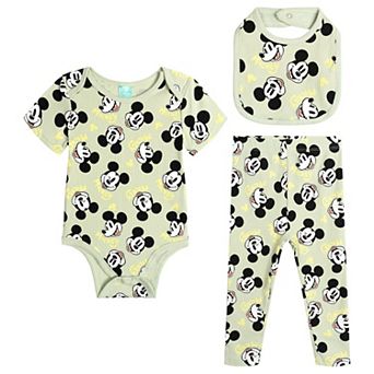 Disney's Mickey Mouse & Friends Bodysuit Pants and Bib Set