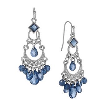 1928 Two-Tone Crystal & Acrylic Briolette Chandelier Earrings