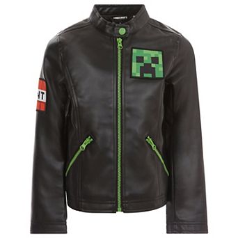 Minecraft Creeper Zip-Up Leather Jacket