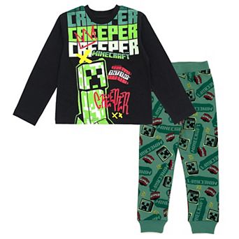 Minecraft Creeper Loungewear 2 pc Tee and Pants Set